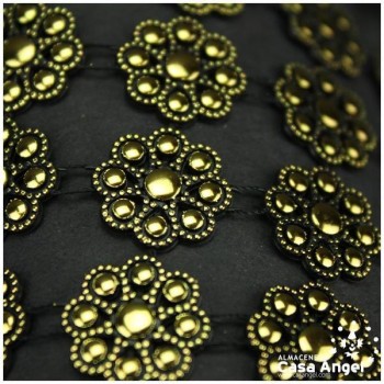 PASAMANERÍA DE PVC FLORES OCHO PÉTALOS 115mm