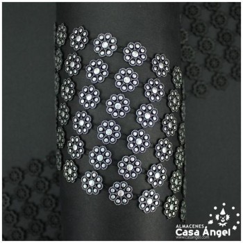 PASAMANERÍA DE PVC FLORES OCHO PÉTALOS 115mm