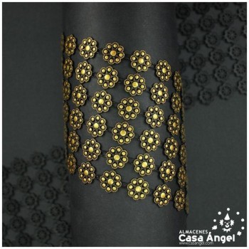 PASAMANERÍA DE PVC FLORES OCHO PÉTALOS 115mm