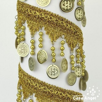FLECOS MONEDAS CON CUENDAS Y BORDADO DE PICOS 9cm