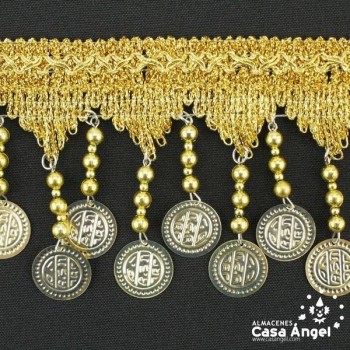 FLECOS MONEDAS CON CUENDAS Y BORDADO DE PICOS 9cm