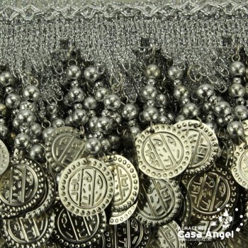 FLECOS MONEDAS CON CUENDAS Y BORDADO DE PICOS 9cm