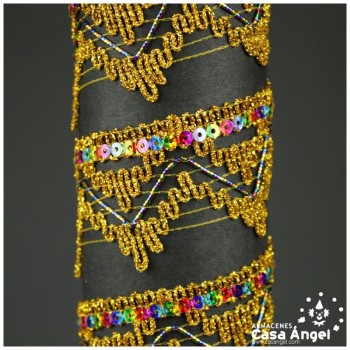 GALON DECORATIVO DE PICOS EN LÚREX 48mm