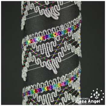 GALON DECORATIVO DE PICOS EN LÚREX 48mm