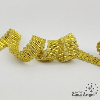 PASAMANERÍA METALIZADA DOBLE LÁMINA INTRINCADA 3cm