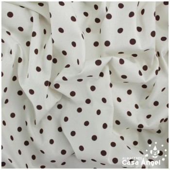 PIQUÉ LUNARES MARRONES FONDO BLANCO SERIE VELETA 160cm