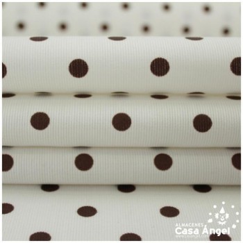 PIQUÉ LUNARES MARRONES FONDO BLANCO SERIE VELETA 160cm