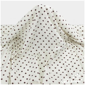 PIQUÉ LUNARES MARRONES FONDO BLANCO SERIE VELETA 160cm