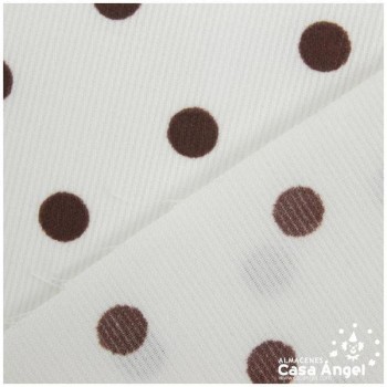 PIQUÉ LUNARES MARRONES FONDO BLANCO SERIE VELETA 160cm