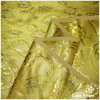 BROCADO JACQUARD DORADO CON PATRON DE FLORITURAS 110cm
