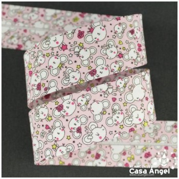 CINTA AL BIES ESTAMPADA CON DIBUJOS INFANTILES 3cm