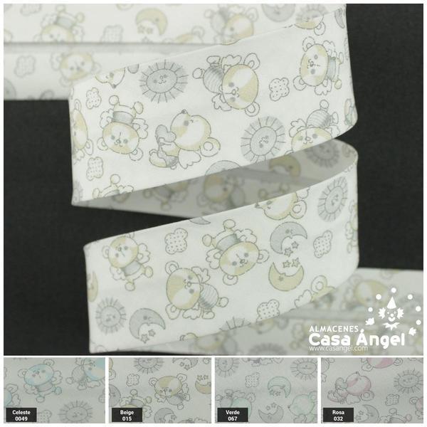 CINTA AL BIES ESTAMPADA CON DIBUJOS DE OSITOS DE PELUCHE 3cm