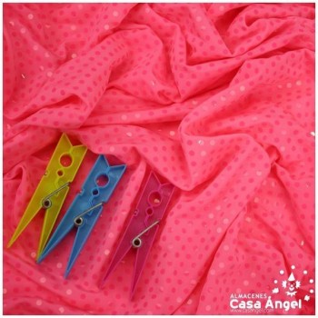 LYCRA FUCSIA FLÚOR CON LENTEJUELA FIJA AL TONO SERIE CHUCHES 150cm