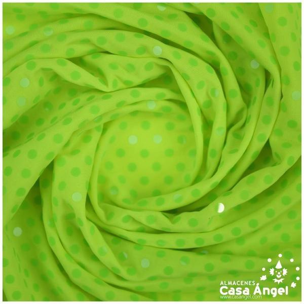 LYCRA VERDE FLÚOR CON LENTEJUELA FIJA AL TONO SERIE CHUCHES 150cm