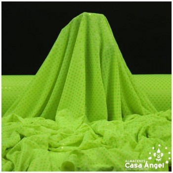 LYCRA VERDE FLÚOR CON LENTEJUELA FIJA AL TONO SERIE CHUCHES 150cm