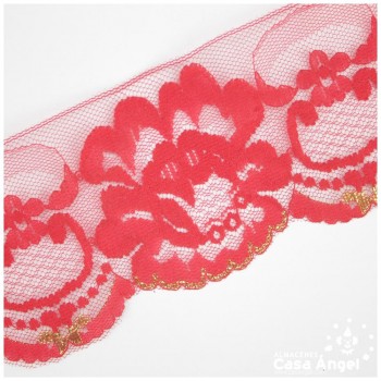 PUNTILLA DE ENCAJE NYLON CON RIBETE 6cm