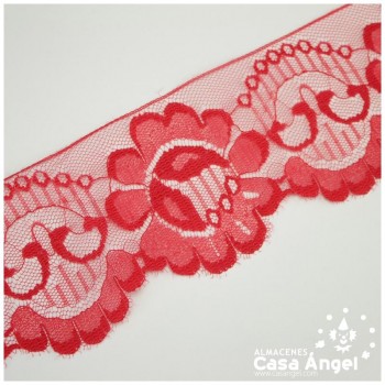 PUNTILLA DE ENCAJE NYLON CON RIBETE 6cm