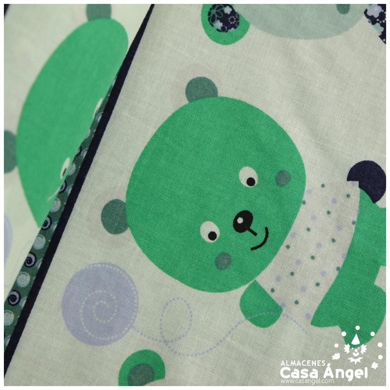 PATCHWORK ESTAMPADO INFANTIL OSOS VERDE 145cm