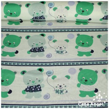 PATCHWORK ESTAMPADO INFANTIL OSOS VERDE 145cm