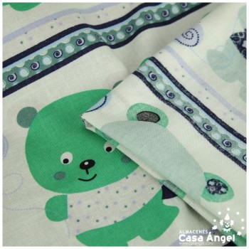 PATCHWORK ESTAMPADO INFANTIL OSOS VERDE 145cm