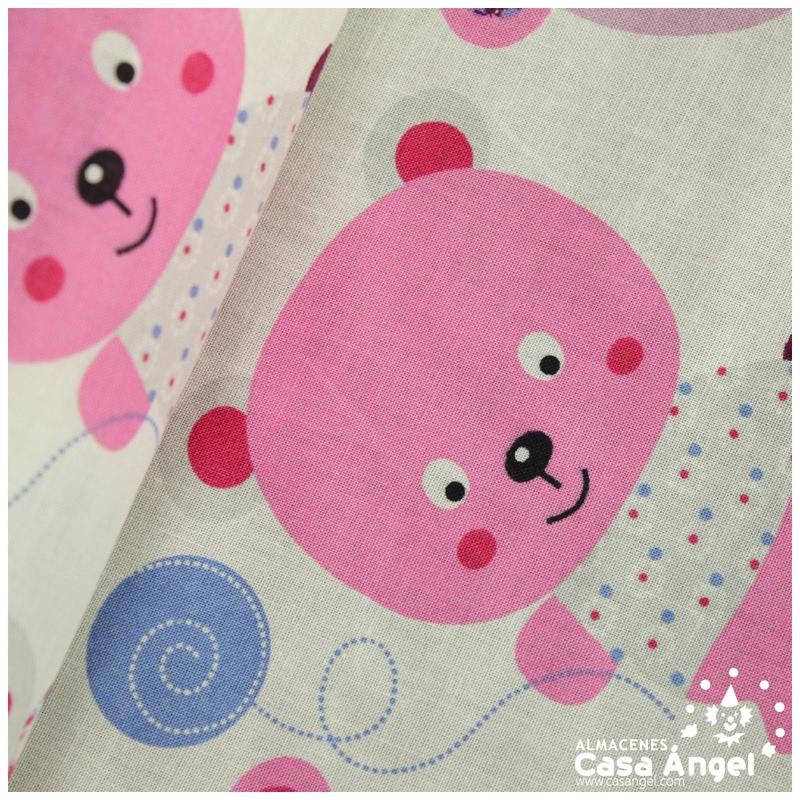 PATCHWORK ESTAMPADO INFANTIL OSOS ROSA 145cm