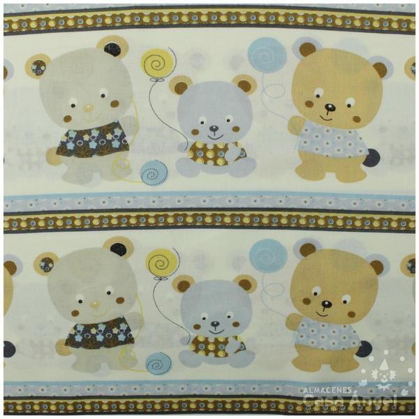 PATCHWORK ESTAMPADO INFANTIL OSOS BEIGE 145cm