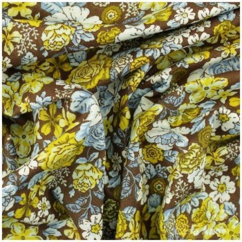 PATCHWORK SERIE BIG FLOWER MARRÓN 145cm