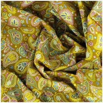 PATCHWORK CACHEMIR SERIE HANDMADE MOSTAZA 145cm