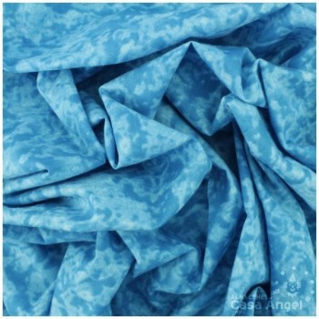 TELA ALGODÓN TURQUESA TINTE IRREGULAR 145cm