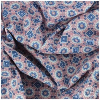 PATCHWORK PATRÓN DE ROMBOS Y CÍRCULOS ROSA 145cm