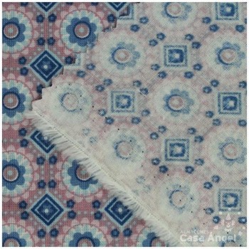 PATCHWORK PATRÓN DE ROMBOS Y CÍRCULOS ROSA 145cm
