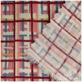 PATCHWORK CUADROS IRREGULARES GRANATE 145cm