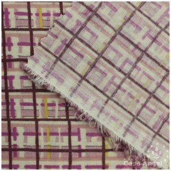 PATCHWORK CUADROS IRREGULARES MALVA 145cm
