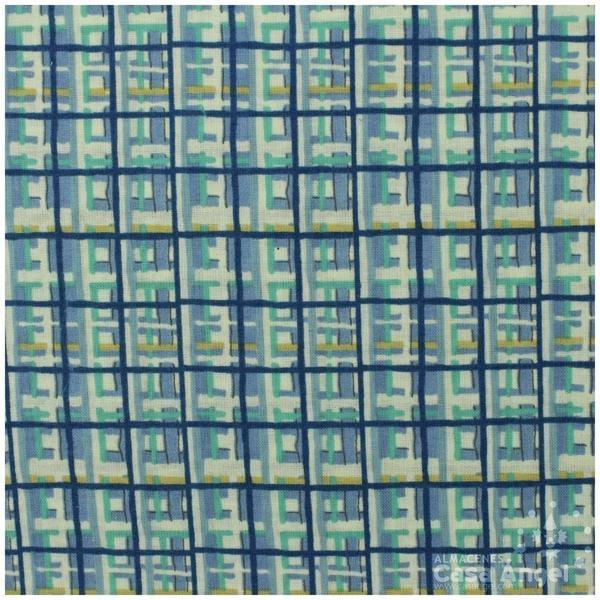 PATCHWORK CUADROS IRREGULARES AZUL 145cm