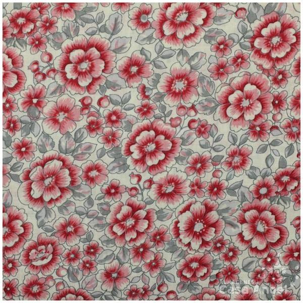 PATCHWORK PATRÓN FLORES VINTAGE ROJO 145cm