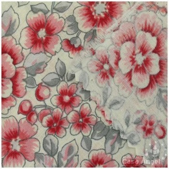 PATCHWORK PATRÓN FLORES VINTAGE ROJO 145cm