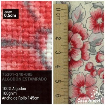 PATCHWORK PATRÓN FLORES VINTAGE ROJO 145cm