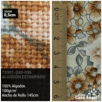 PATCHWORK PATRÓN FLORES VINTAGE BEIGE 145cm