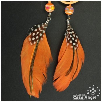 CINTO DE ANTELINA NARANJA CON PLUMAS COMBI