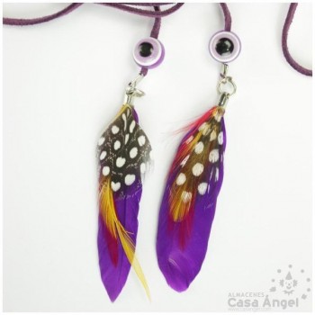 CINTO DE ANTELINA MORADA CON PLUMAS COMBI