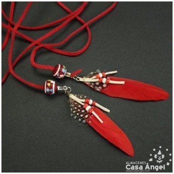 CINTO DE ANTELINA ROJA CON PLUMAS COMBI