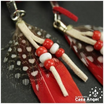 CINTO DE ANTELINA ROJA CON PLUMAS COMBI