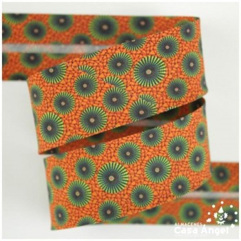 CINTA AL BIES ESTAMPADA CON PATRONES ÉTNICOS MULTICOLOR 3cm