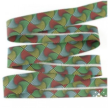 CINTA AL BIES ESTAMPADA CON PATRONES ÉTNICOS MULTICOLOR 3cm