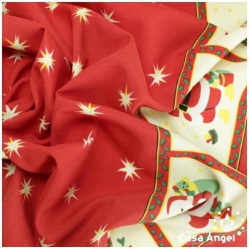 STRECH ESTAMPADO NAVIDAD ESTRELLAS ROJAS