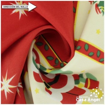 STRECH ESTAMPADO NAVIDAD ESTRELLAS ROJAS