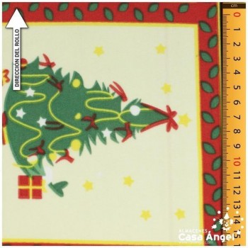 STRECH ESTAMPADO NAVIDAD ESTRELLAS ROJAS