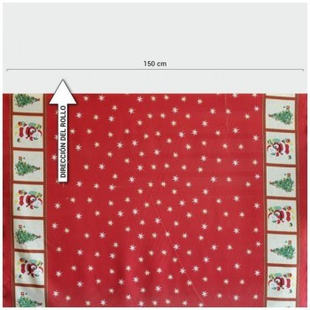 STRECH ESTAMPADO NAVIDAD ESTRELLAS ROJAS