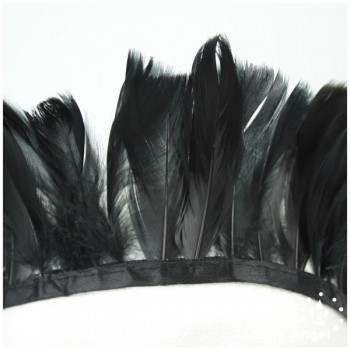 FLECO DE PLUMAS NEGRO DE OCA RASPADA 85mm