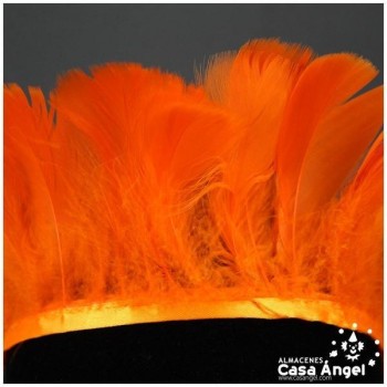 FLECO DE PLUMAS NARANJA DE OCA RASPADA 85mm